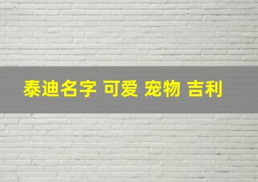 泰迪名字 可爱 宠物 吉利